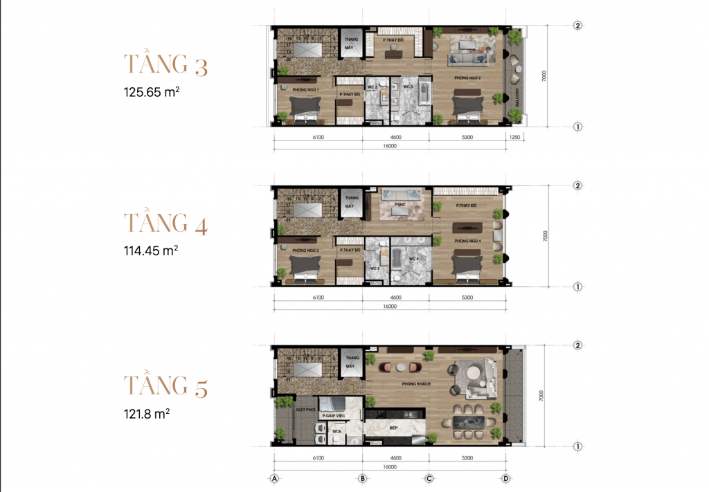 Thiết kế mẫu Royal Vạn Phúc Tầng 3-4-5