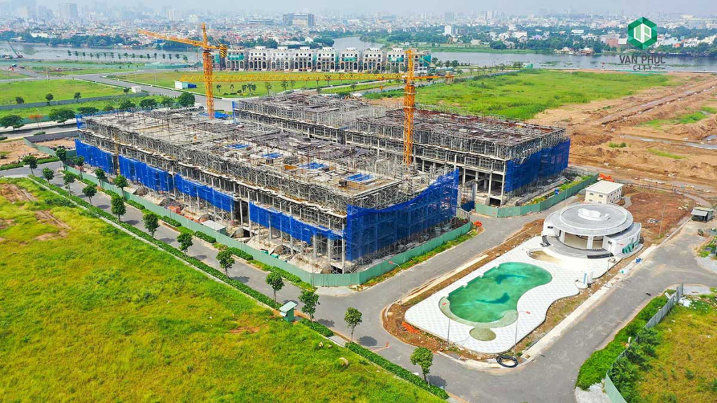 Tiến độ xây dựng biệt thự phố Sunlake Vạn Phúc Quý 3/2021