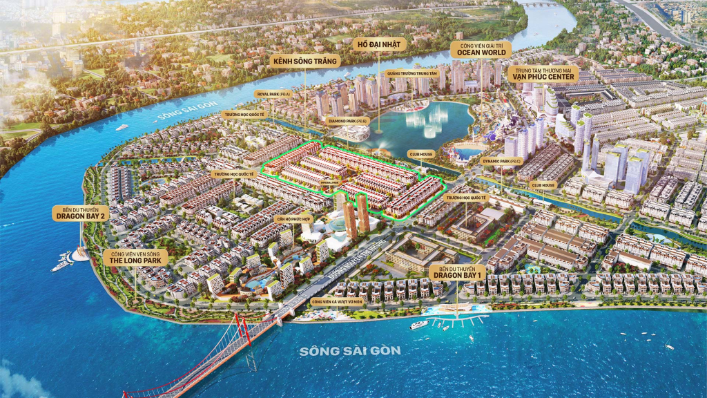 Sunlake Villas trên bản đồ tiện ích Vạn Phúc City