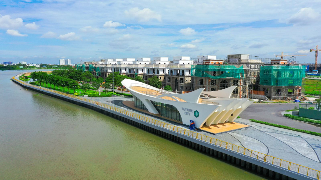 Phối cảnh biệt thự ven sông Vạn Phúc City